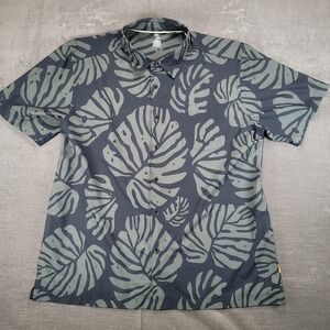 Quiksilver Waterman Mens XXL Tropical Leaf Print Short Sleeve Button Up Shirt